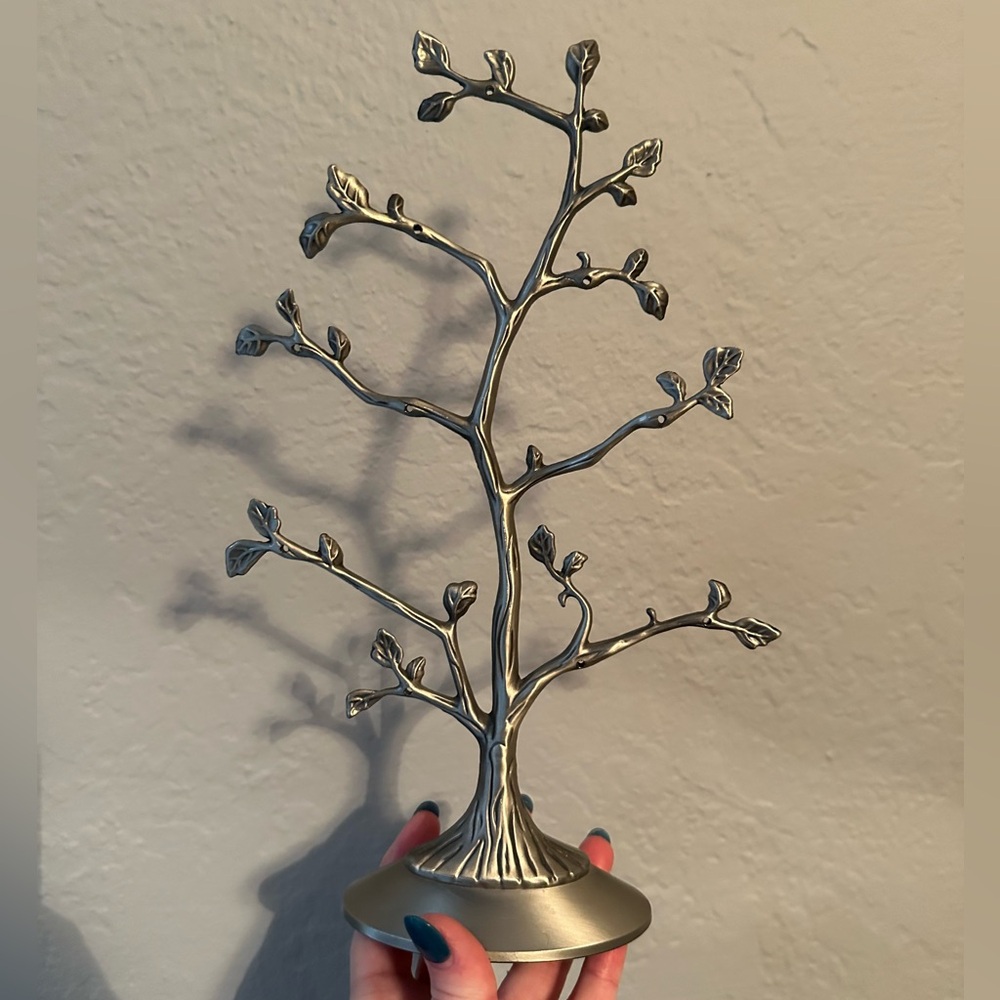 Tree Jewelry Organizer, Silver Metal